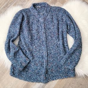 Vintage Alps Blue Full Zip Knit Sweater Size Small